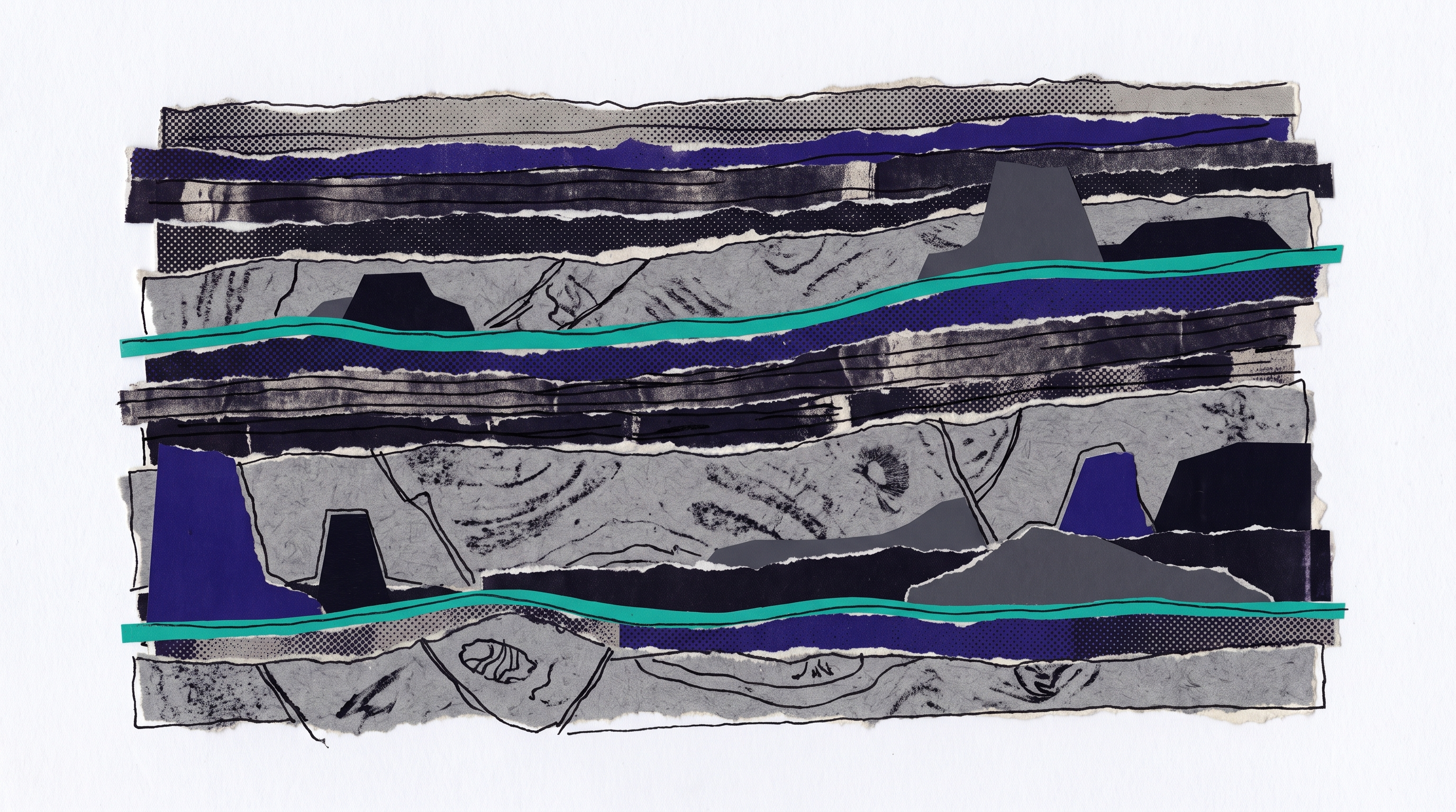 Layered geological strata with seams running through them, representing distinct asset classes within private capital.